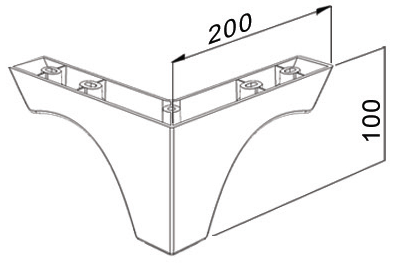 Picior New Nova 20*20*10 Alb VA 272-05 Picior New Nova 20*20*10 Alb VA 272-05
