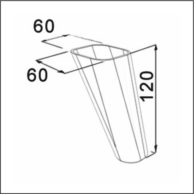 Picior Oval Comfort  12 cm Nuc VA 310-02