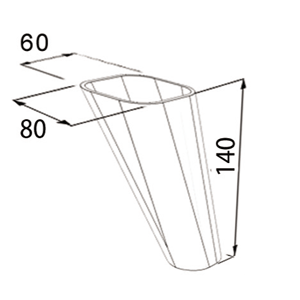 Picior Oval Comfort  14 cm Alb VA 313-05