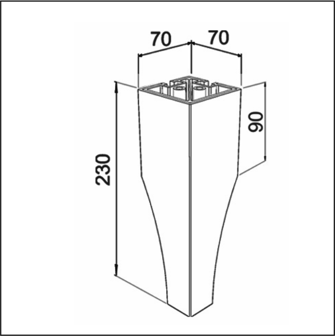 Picior Mabella 23 cm Alb VA 390-05 Picior Mabella 23 cm Alb VA 390-05