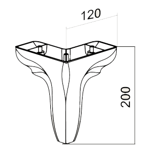 Picior Leaf 12 * 12 * 20 cm Alb VA 544-05 Picior Leaf 12 * 12 * 20 cm Alb VA 544-05
